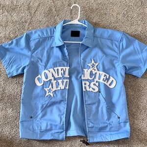 Conflicted LVRS zip-up shirt